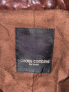 Codes Combine for Men  Brown Leather Jacket  Multi-Pocket Zip Utility Jacket (S)