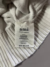 AMI Paris White Cardigan – Big Red Ami de Coeur Intarsia (XL)