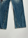 Authentic Tailored Denim Dragon Graphic Embroidered Straight Jeans (w- 28)