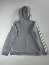 Adidas Logo Pullover Hoodie - Grey with White Stripes (S)