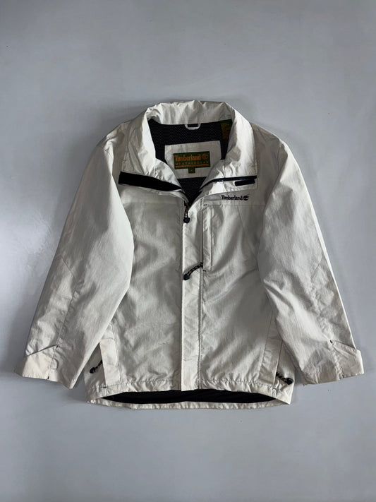 Timberland Weathergear | Vintage Y2K Convertible Jacket Off-White detachable sleeves (XL)