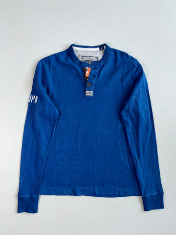 Superdry Henley Long Sleeve Tee Royal Blue (Xl)