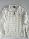 Polo Ralph Lauren Cable-Knit Quarter-Zip Sweater, Cream, Size (S)