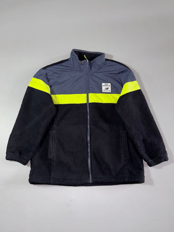 New Balance Colorblock Fleece Jacket – Black & Neon (S)