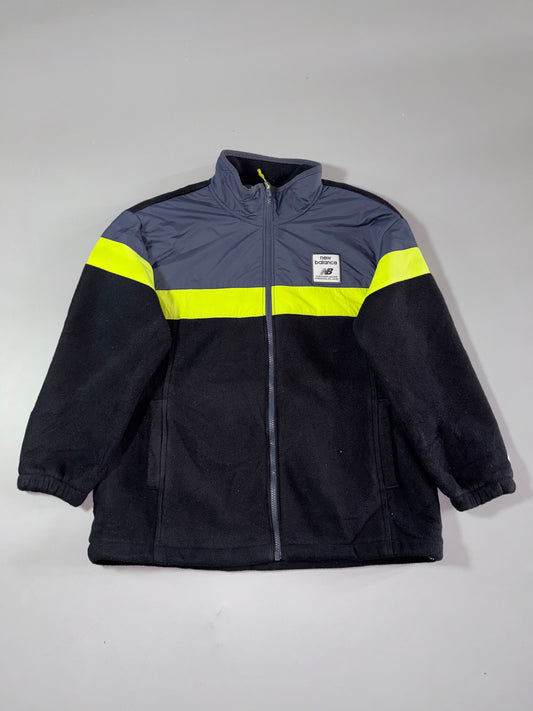 New Balance Colorblock Fleece Jacket – Black & Neon (S)