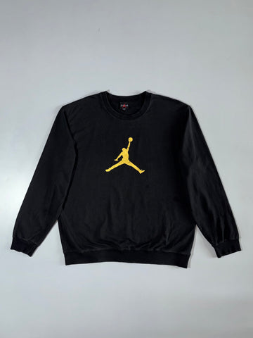 Jordan Black Gold Jumpman Logo Crewneck Sweatshirt (L)
