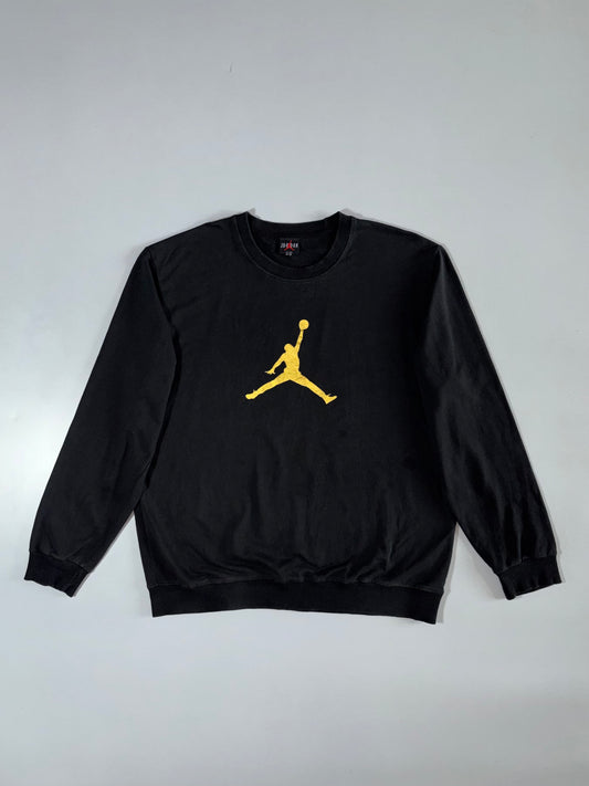 Jordan Black Gold Jumpman Logo Crewneck Sweatshirt (L)