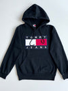 Tommy Jeans Flag Logo Pullover Hoodie – Black (S)