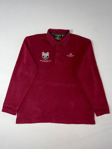 Royal Country of Berkshire Polo Club Embroidered Long Sleeve Polo – Burgundy (2XL/3XL)