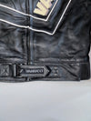 Vanucci by Enrico Vanucci High-Class Motorbikewear Chevron Stripe Leather Moto Jacket (S)