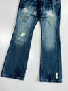 Big Train Osaka Blue Patchwork Distressed Flared Jeans (W:34 |L:43 )