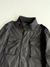 Schott NYC Black Military Flight Bomber Jacket with Tartan Lining & Hood (M/L)