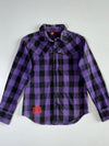 IIZO Original Street Purple Plaid Flannel Embroidered (S)