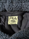 Vintage Fila Navy Blue Sherpa Fleece Logo Hoodie (S)