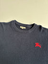 Burberry London Navy Knit Sweater with Red Knight Logo (XL)