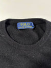 Polo Ralph Lauren Black Wool Crewneck with Purple Pony (S)