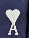 AMI Paris Ami de Coeur Navy Knit Sweater(XL)