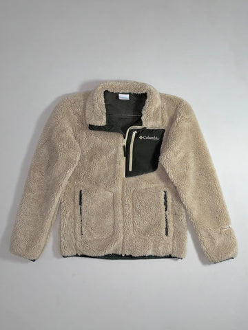 Columbia Sportswear Beige Sherpa Fleece Zip-Up Jacket  (S)
