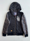 Jizo-Bosatsu Black Camo Sleeve Embroidered Hooded Bomber Jacket (M)