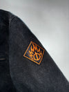 Vintage Hellfire Black Canvas Patch Biker Jacket (2XL)