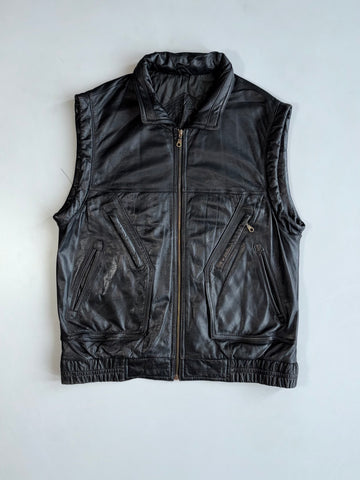 ZSuper Premium Original Pure Leather Vest Jacket (L/XL)
