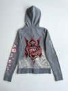 Ed Hardy Floral Snake Graphic Full-Zip Hoodie W/ Rhinestones women’s (XXS)