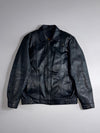 Kenneth Best Leather Genuine Leather Jacket Black, Snap Collar (S/M)