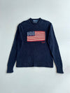 Polo Ralph Lauren Navy Crewneck Sweater with American Flag (M/L)