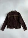 Proportion Petite Weekend Dark Brown Stretch Denim Embellished Jacket (S)
