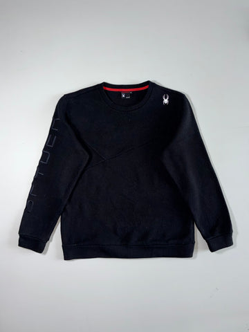 Spyder Black Embroidered Logo Knit Sweatshirt  (XL)