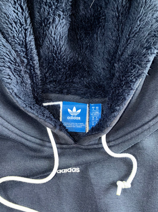 Adidas Navy Sherpa-Lined Hoodie (S)