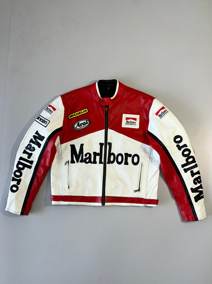!                                                                                                                                                                                 Marlboro RARE F1 Racing Jacket in Ultra Premium Pure Leather (SUPER RARE) (L)