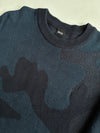 Hugo Boss Navy Camo Jacquard Knit Sweater (XL)