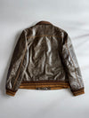 Vintage Leather Bomber Jacket with Victory House Polo Game (L)