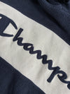 Champion Navy Sherpa Fleece Hoodie with Embroidered Script Logo (S)