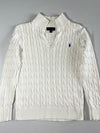 Polo Ralph Lauren | Cable Knit Split Neck Sweater Cream | (S)