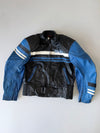 ZVintage MQP real leather biker jacket. Features padded shoulders & elbows, racing (M)