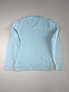 Tommy Hilfiger Aqua Blue Premium Cotton V-Neck Sweater – (L)