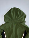 Fila Technical Hooded Outdoor Jacket | Olive Green Black Red Colorblock Military Crest (L)