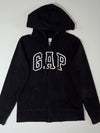 Vintage Gap Black Arch Logo Zip-Up Hoodie (S)