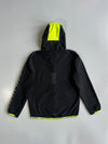 Adidas Three Stripes Black & Neon Yellow Hooded Windbreaker (M)