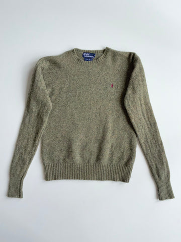 Polo Ralph Lauren Sage Green 100% Wool Crewneck Sweater (S)