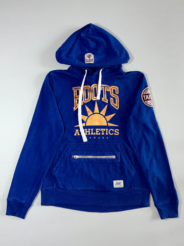 Roots Athletics Canada Big Logo Pullover Hoodie Blue (M)