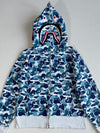 BAPE ABC Blue Camo Shark WGM Full Zip Hoodie (S)
