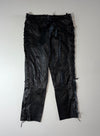 Fast Way Lace-Up Leather Biker Pants  (W:34) (L:41)