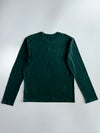 Roots Canada Established 1973 Tonal Plaid Beaver Logo Embroidered Forest Green Cotton Long Sleeve T-Shirt (M/L)