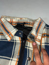 Speed and Strength Navy Plaid Armored Moto Riding Shirt with Vault Armor Paded (2XL)