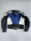 Vintage Probiker Genuine Leather Racing Jacket NGK / Champion / BOS Exhausts Patches  Carbon Fibre Elbow Guards Back Hump (Paded)(M/L)