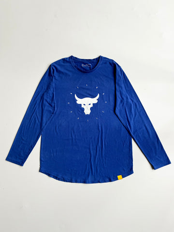 Under Armour Project Rock "All Day Hustle" Long Sleeve Tee – Royal Blue (2XL)