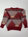 Vintage 80s Chemise Lacoste Reindeer Pattern Wool Sweater – Rare Graphic (XXS)